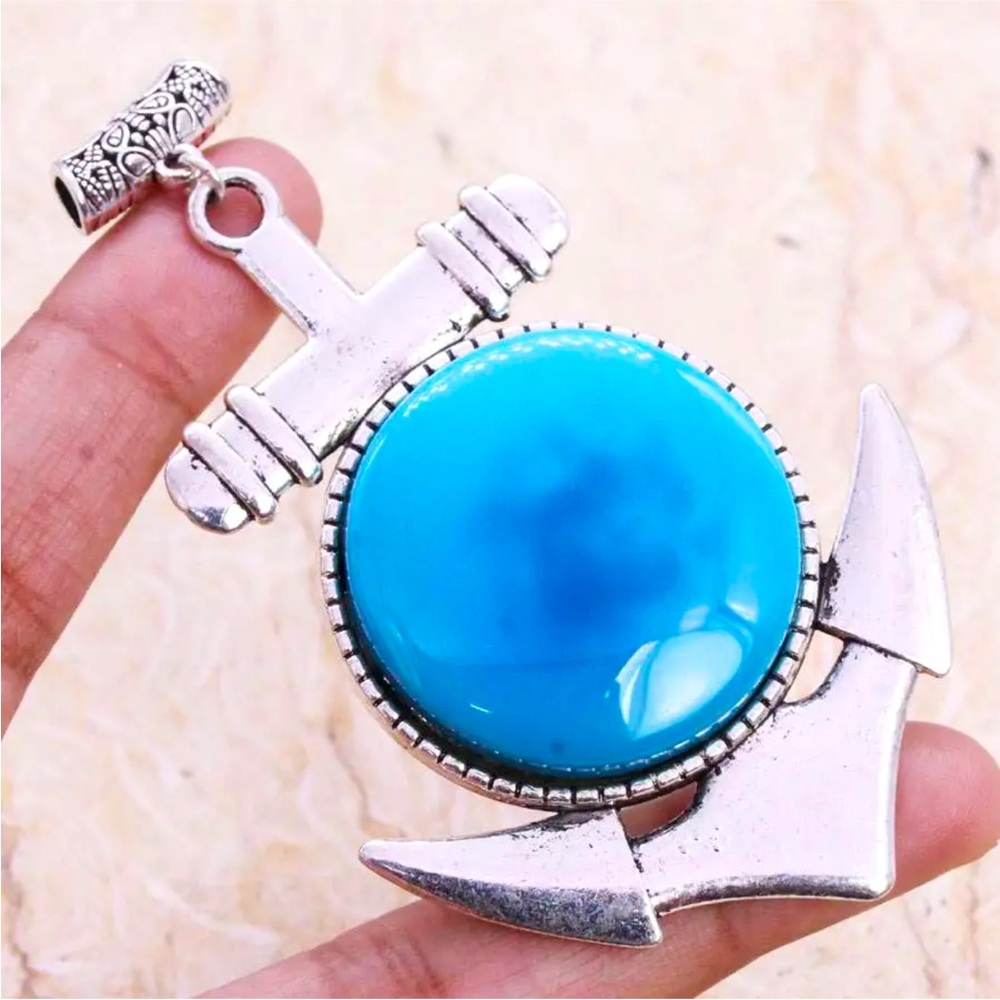 Handmade Sterling Silver 925 Plated Chalcedony Gemstone Slider Pendant